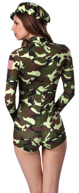 F1661 Sexy Hot Shorts Army Romper